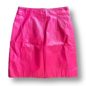 Vintage 80’s Hot Pink Leather Barbie Core Mini Skirt